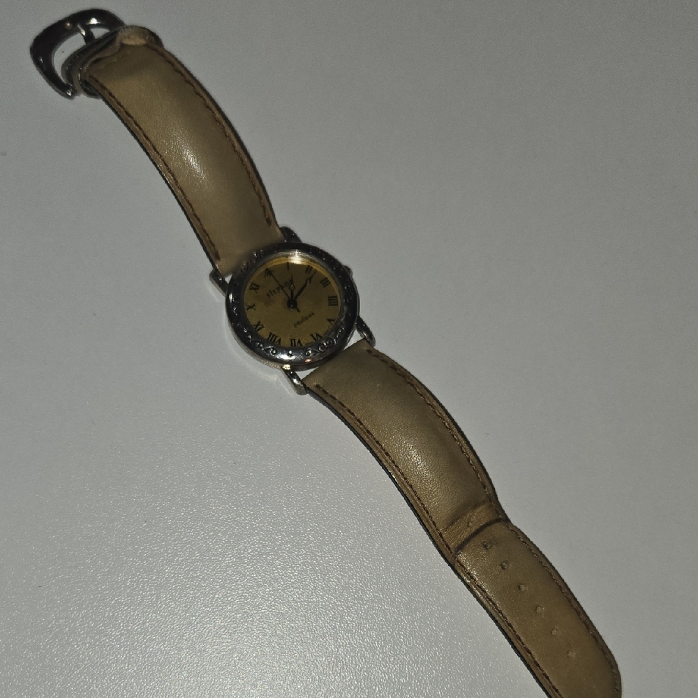 Silpada Tan Leather Strap Watch with Silver Accents